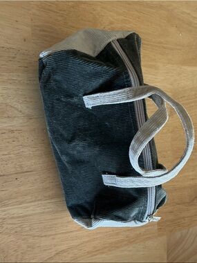 Men's Olive Green Corduroy Duffle Toiletry Bag - Unbranded